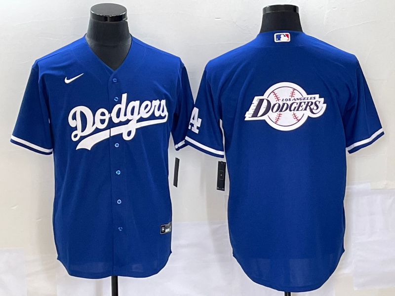 Men's Los Angeles Dodgers Blue Team Big Logo Cool Base Stitched Baseball Jersey Men's Los Angeles Dodgers Blue Team Big Logo Cool Base Stitched Baseball Jersey